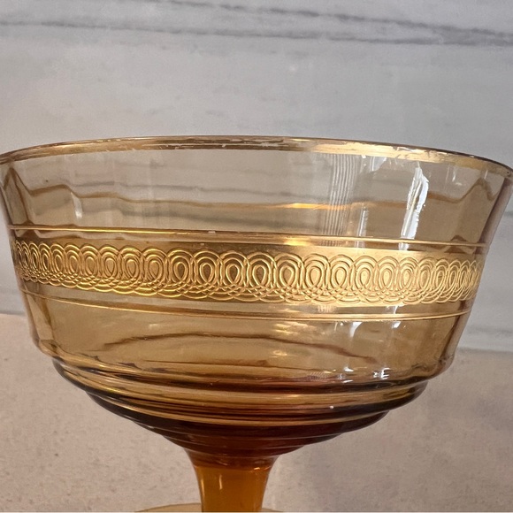 Vintage Sherbet Ice Cream Dessert Bowls Gold on Pedestal  Set‎ of 2 - Picture 4 of 4